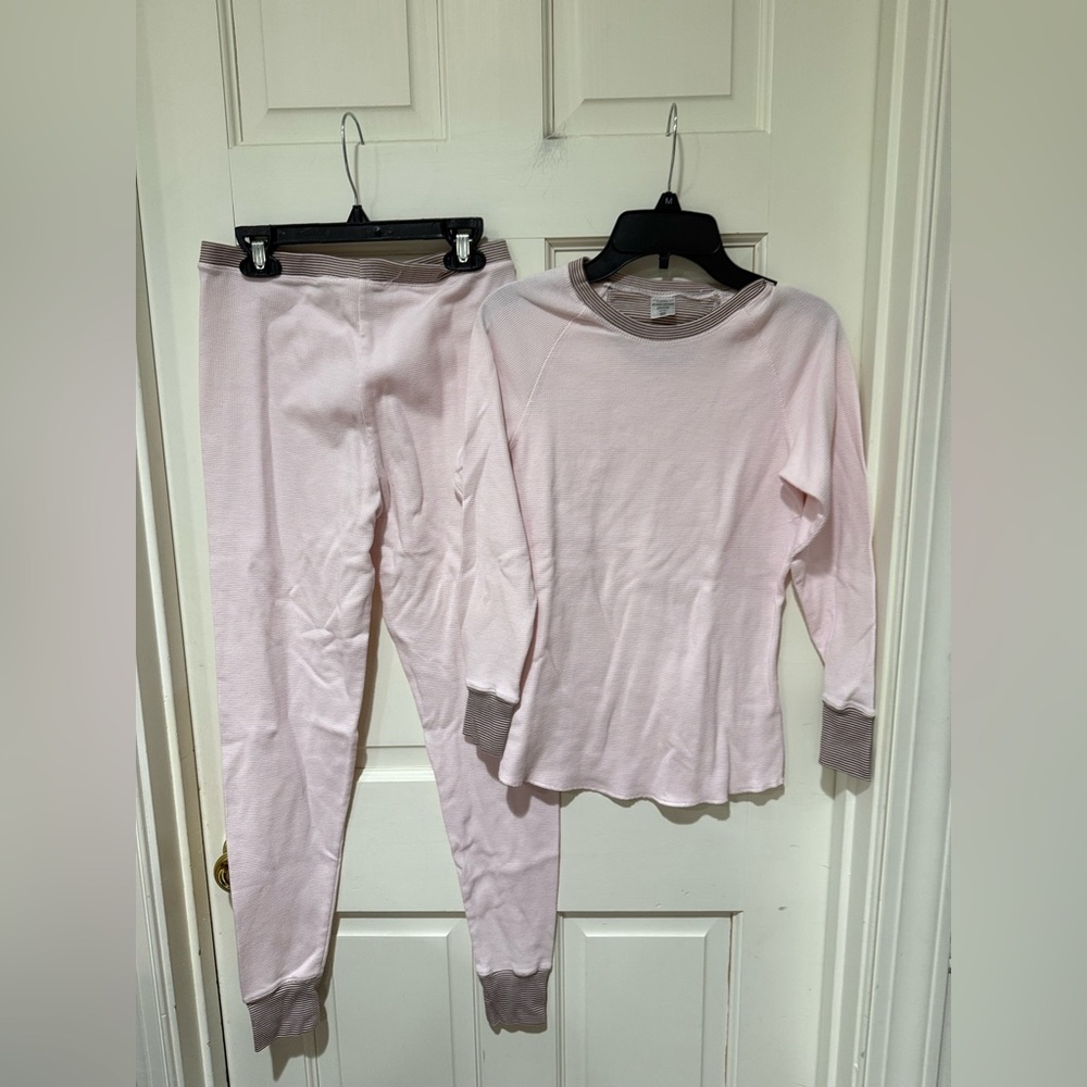 Warm Essentials Light Pink Pajama Set with Gray Accents